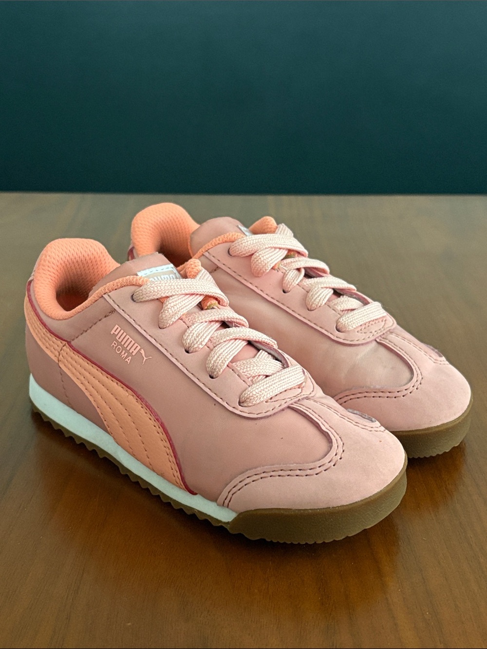 PUMA, Roma Basic Sneaker, Peach Bud-bright Peach-puma White, size 10